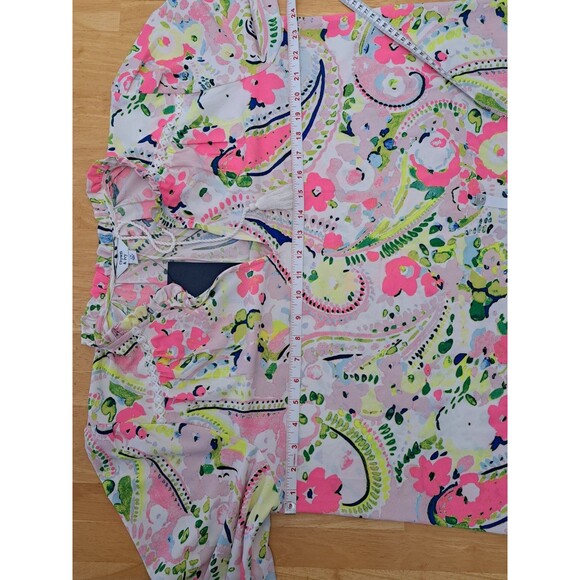 Crown & Ivy Pink Paisley Floral Short Peasant Dress 3/4 Sleeves NWT Size 1X - Picture 4 of 8
